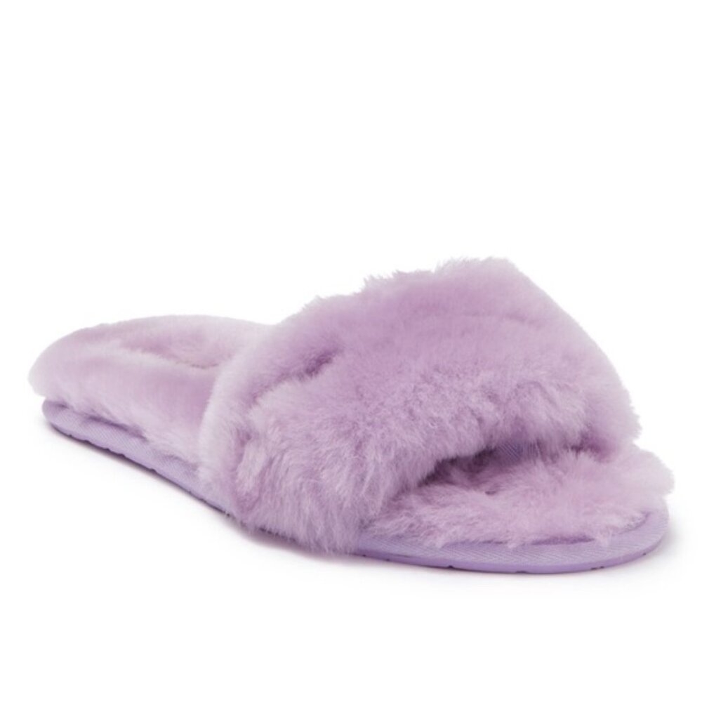 UGG SHOES | AUTHENTIC FLUFF SLIDE LILAC BLOOM SHEEPSKIN SLIPPERS SIZE 6